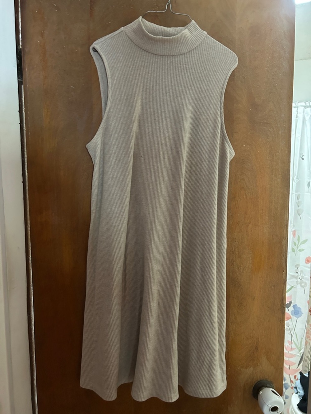 Cream High Neck Tank Dress